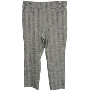 Kim Rogers Millennium Plus-Size Pants Size 16 Black White Houndstooth Plaid